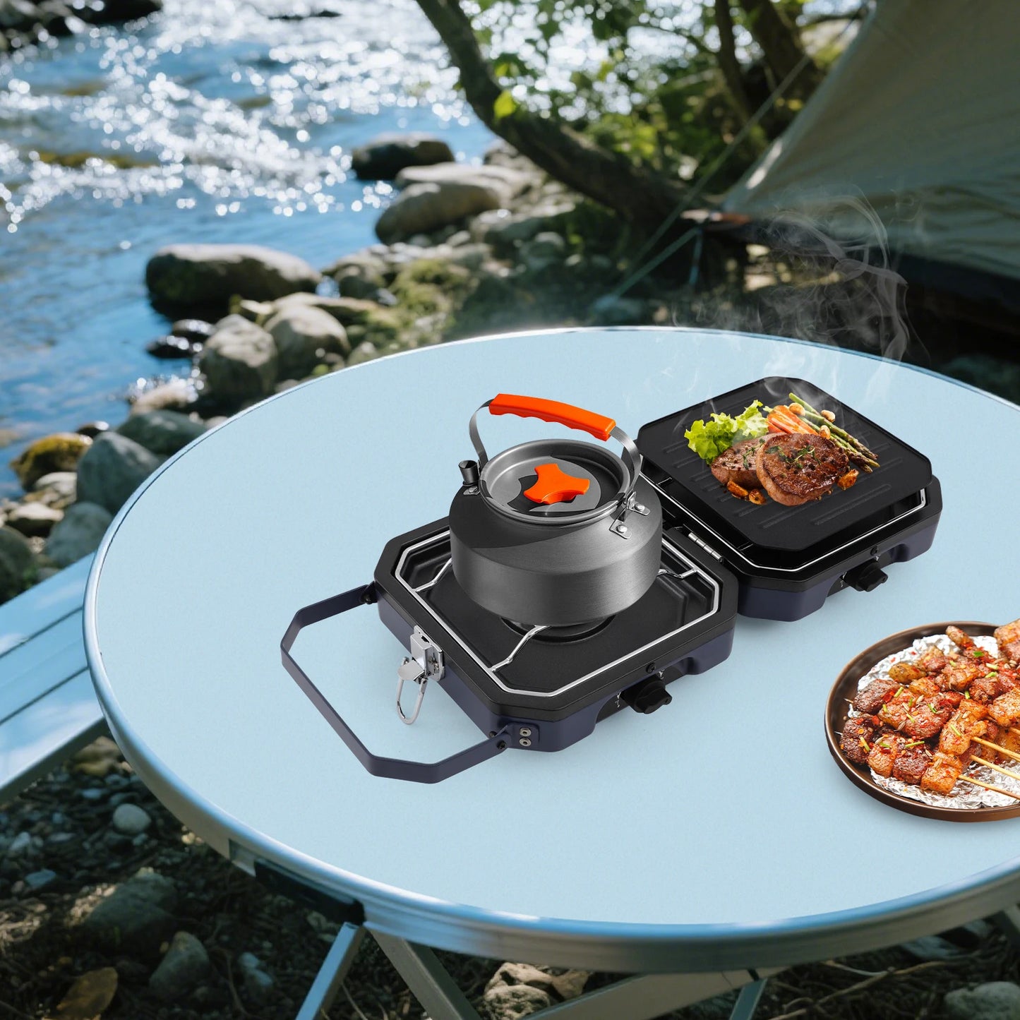 Camping Stove with Grill Pan