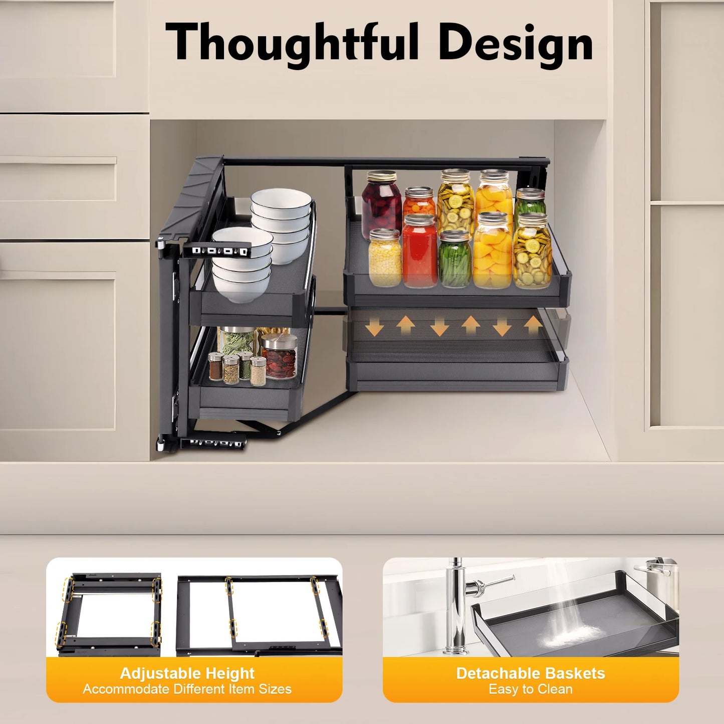 Kitchen Corner Cabinet Pull Out 2 Tiers