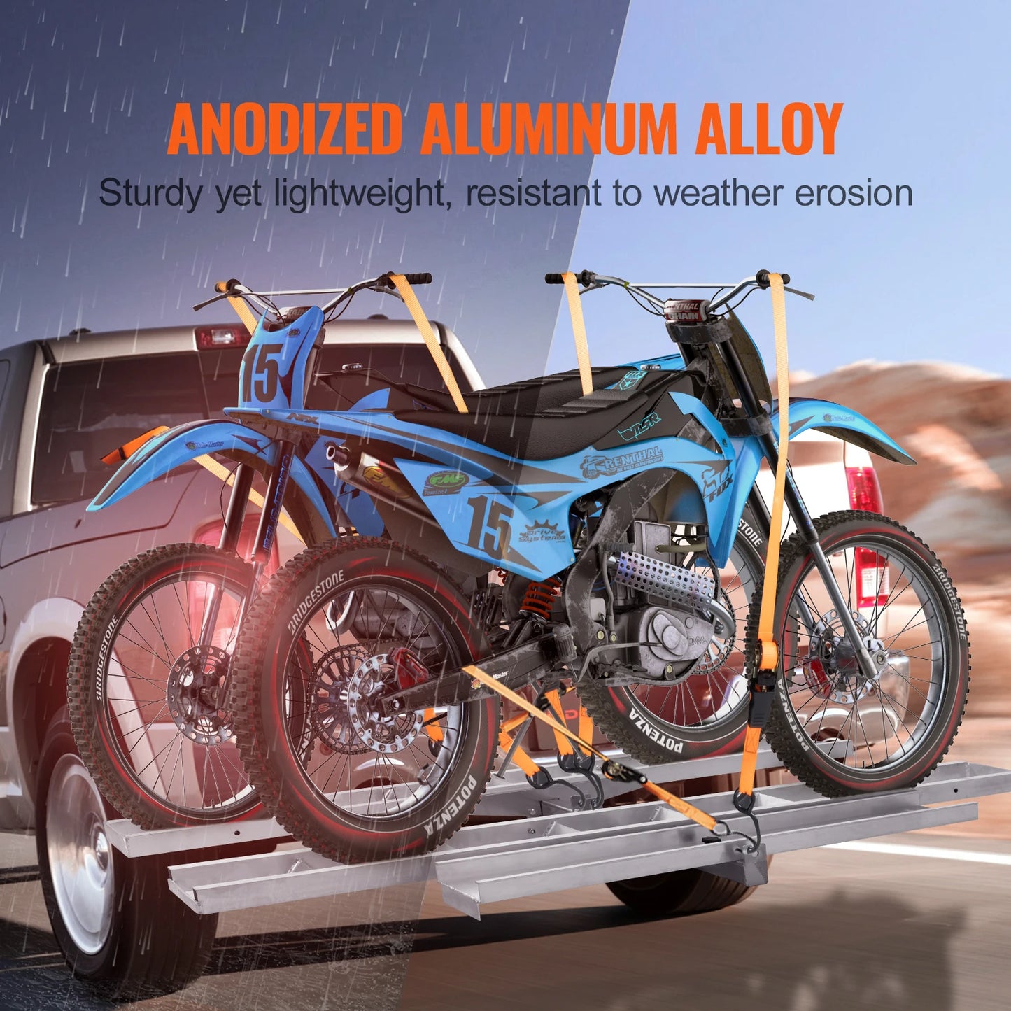 2-Bike 600LBS Aluminum Motorcycle Carrier Hitch Mount