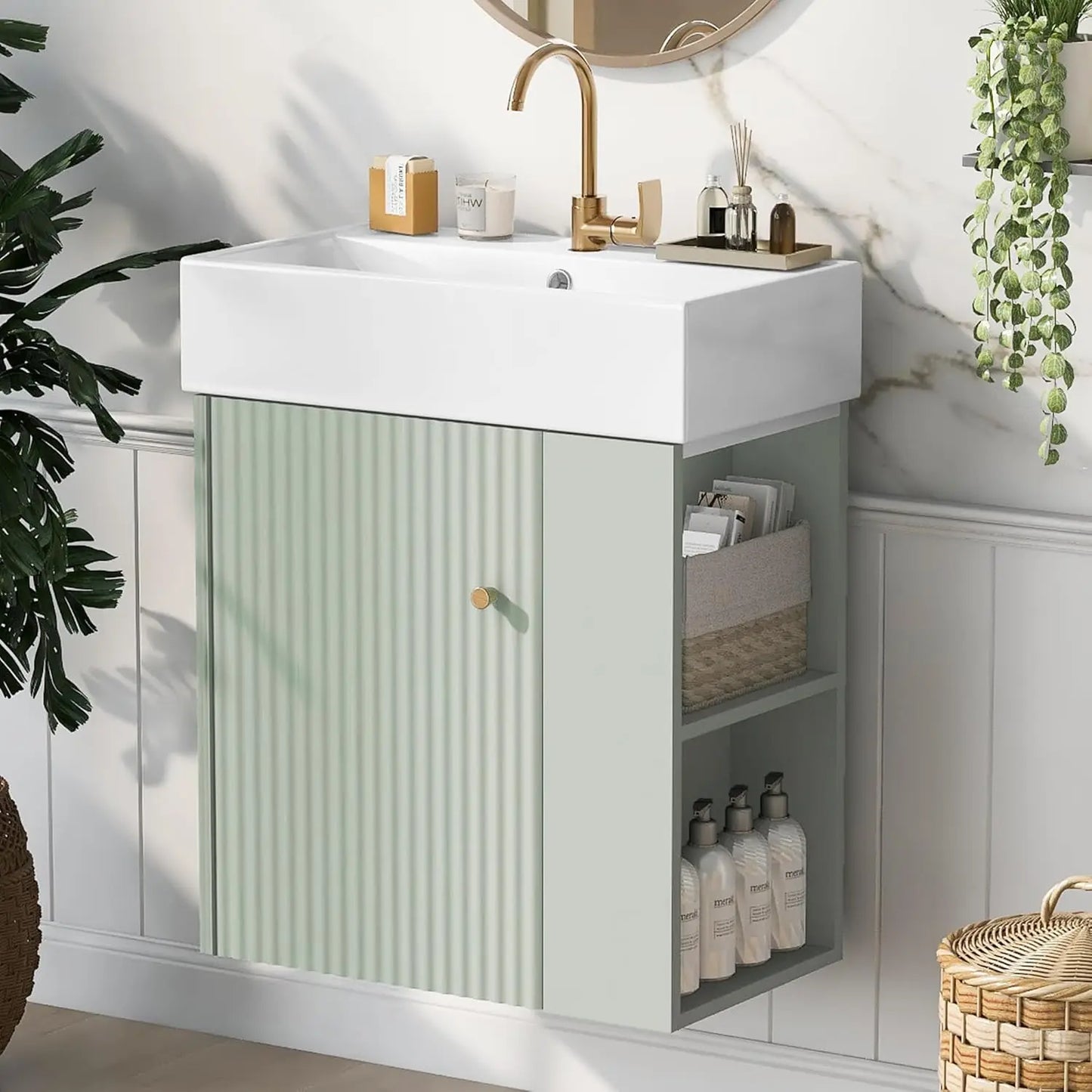 20" White Bathroom Vanity