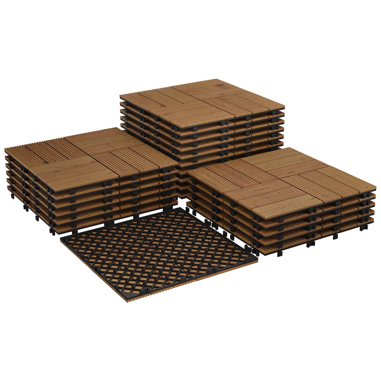 Acacia Wood  Deck Tiles for Patio , 12"x12"