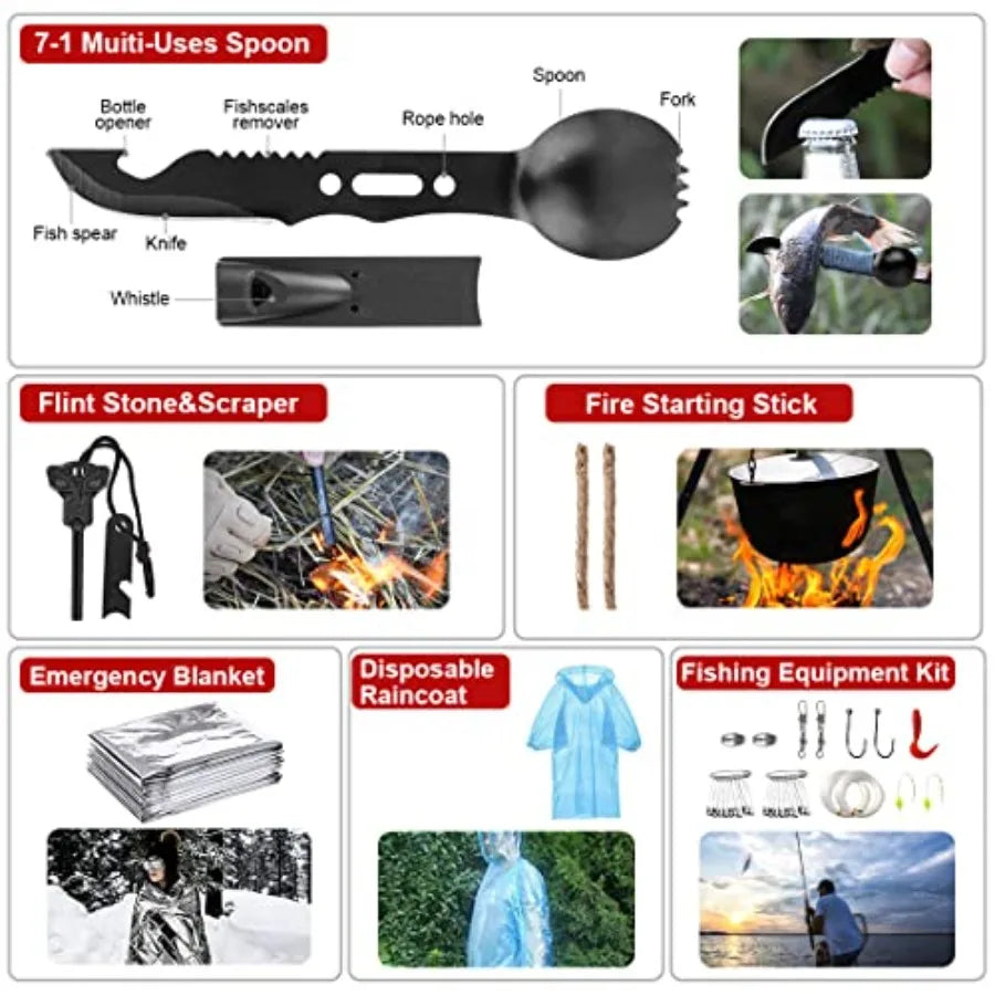 251 Pcs Survival Gear First Aid Kit