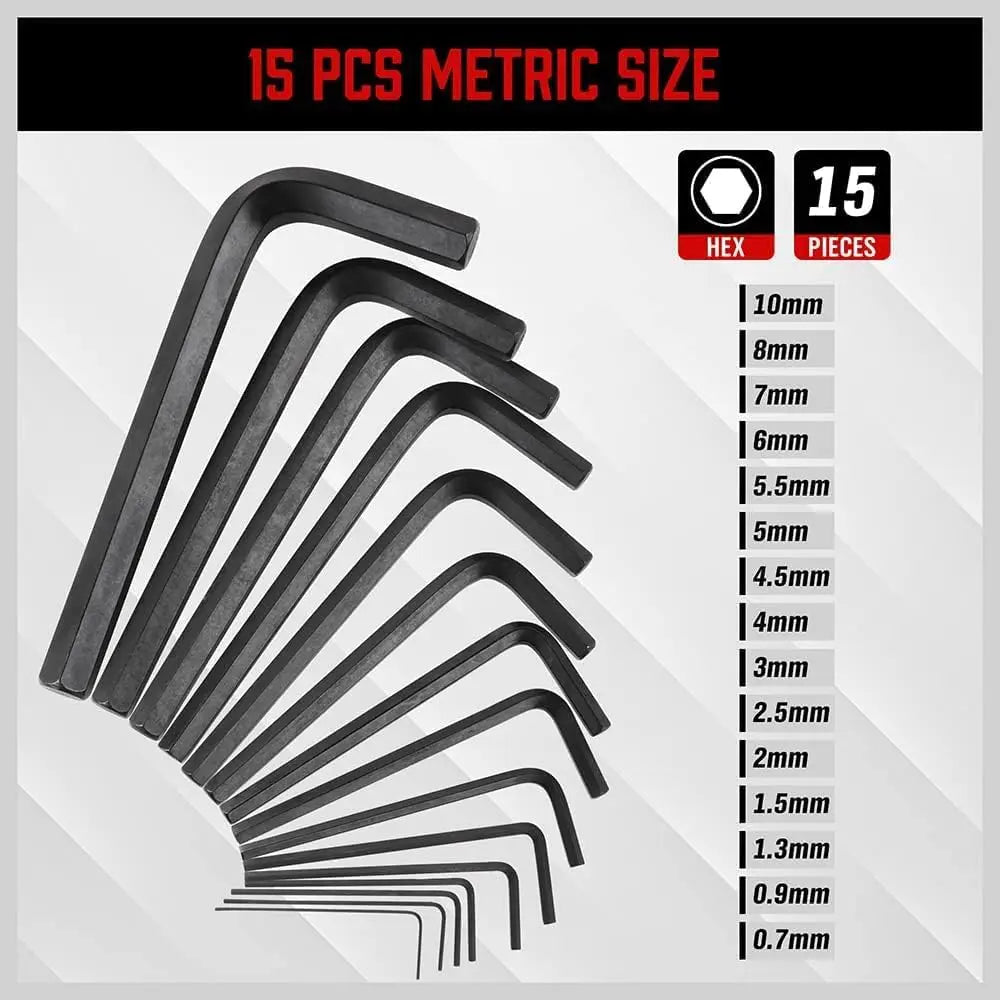 Hex Key Wrench Set with Metric and SAE