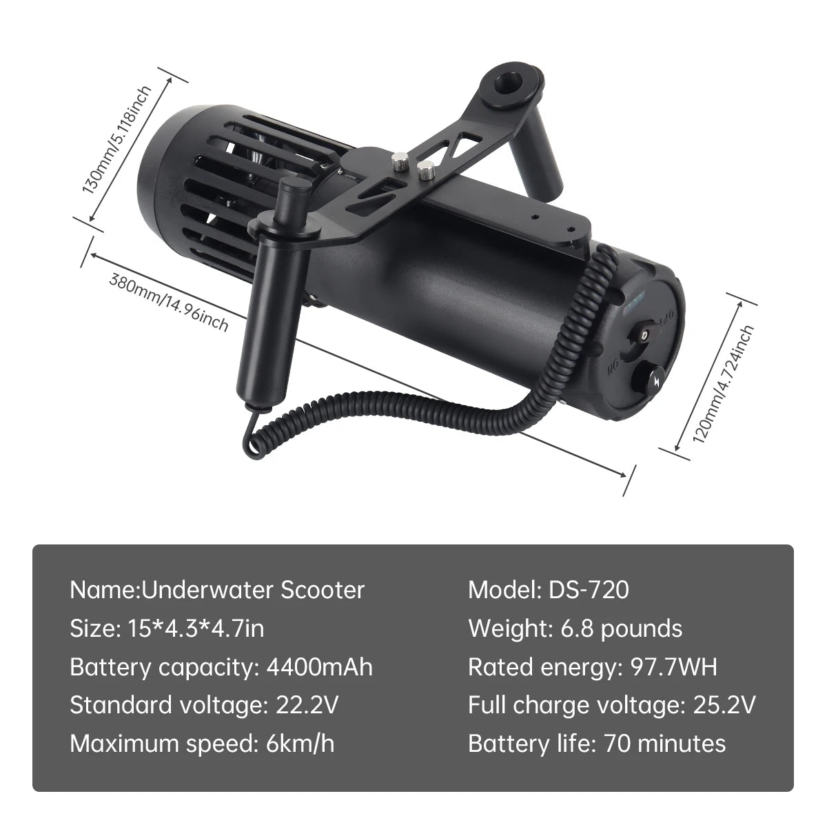Underwater Scooter with Action Camera Mount