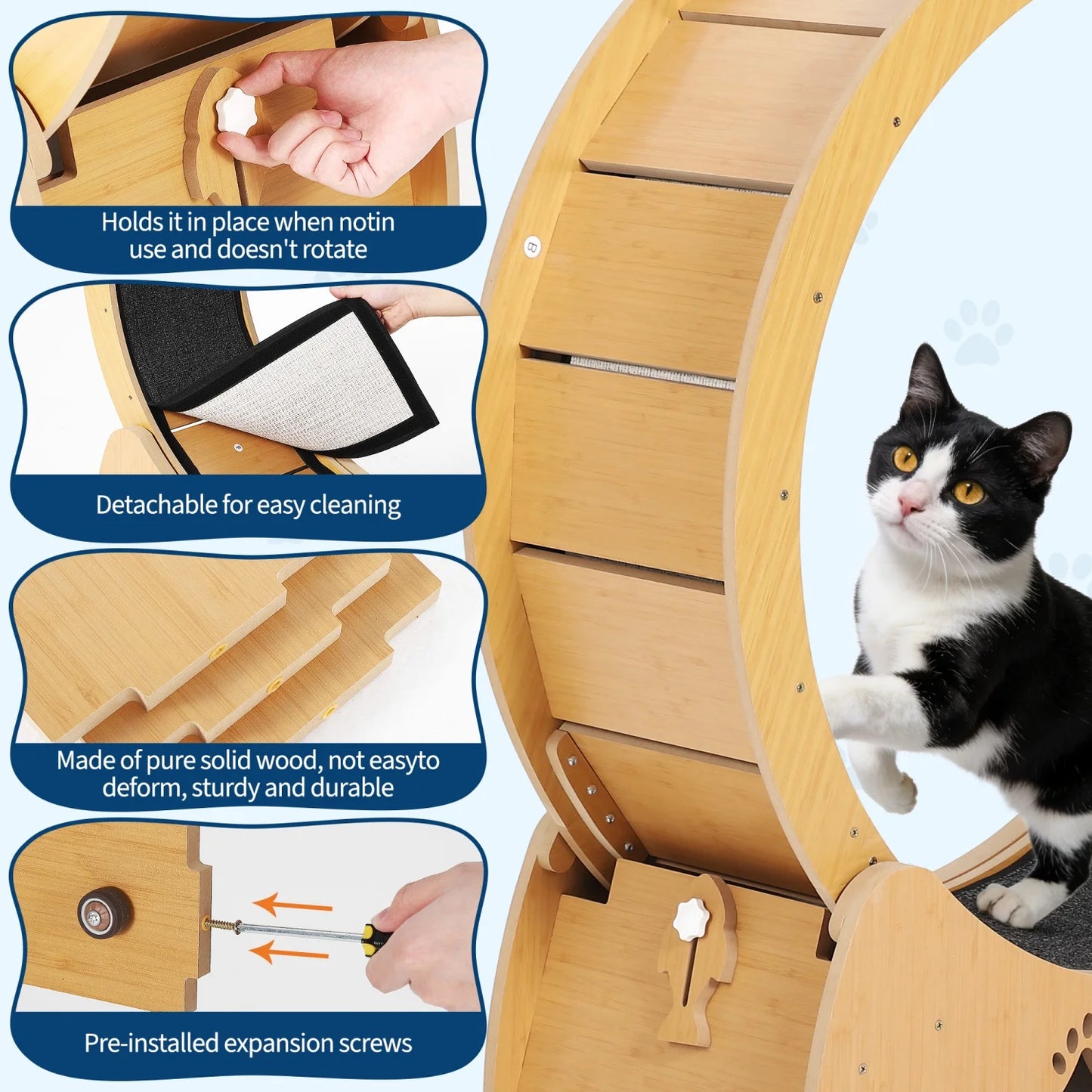 Wooden Cat Exercise Wheel