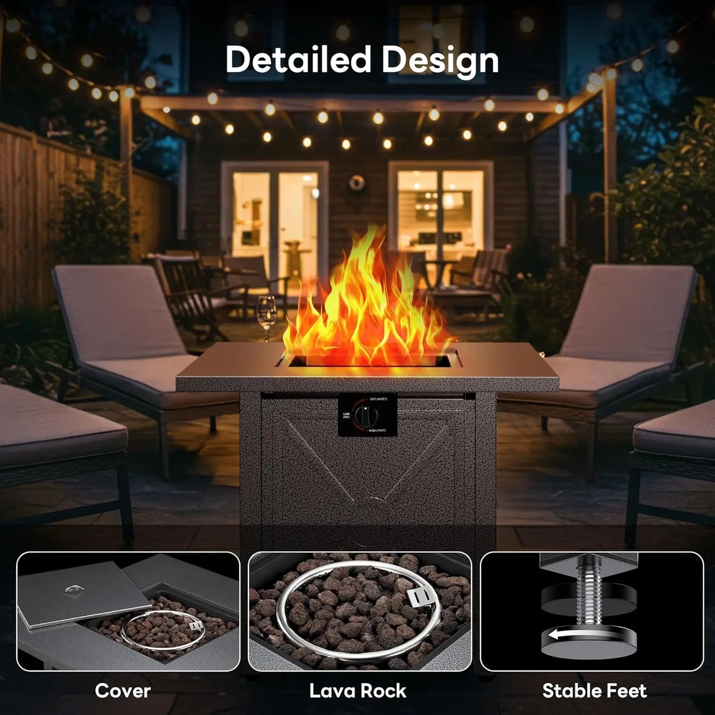 50000 BTU Propane Fire Pit
