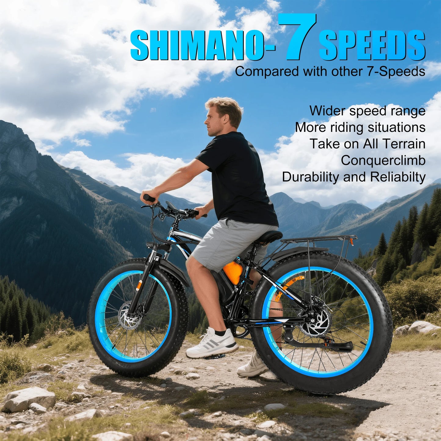 1500W Peak Ebikes for Adults, 26'' Fat Tire