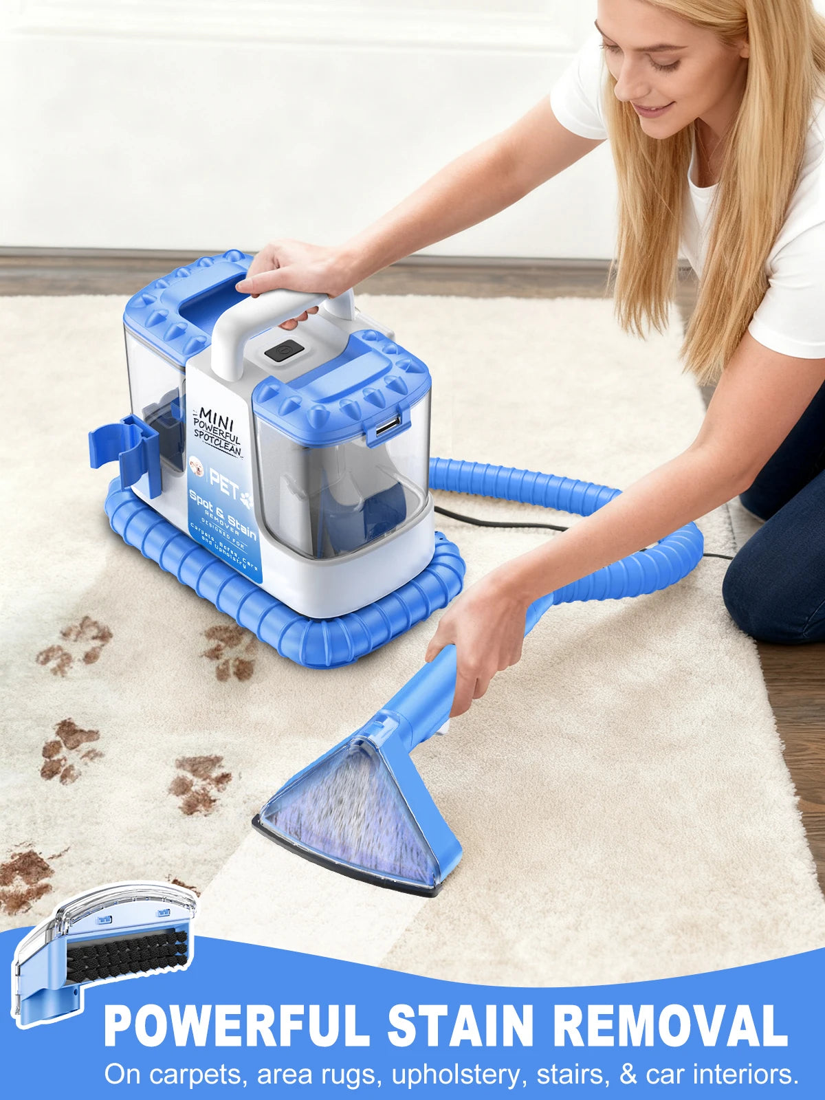 Carpet + Upholstery Cleaner w/ 5 Cleaning Tools