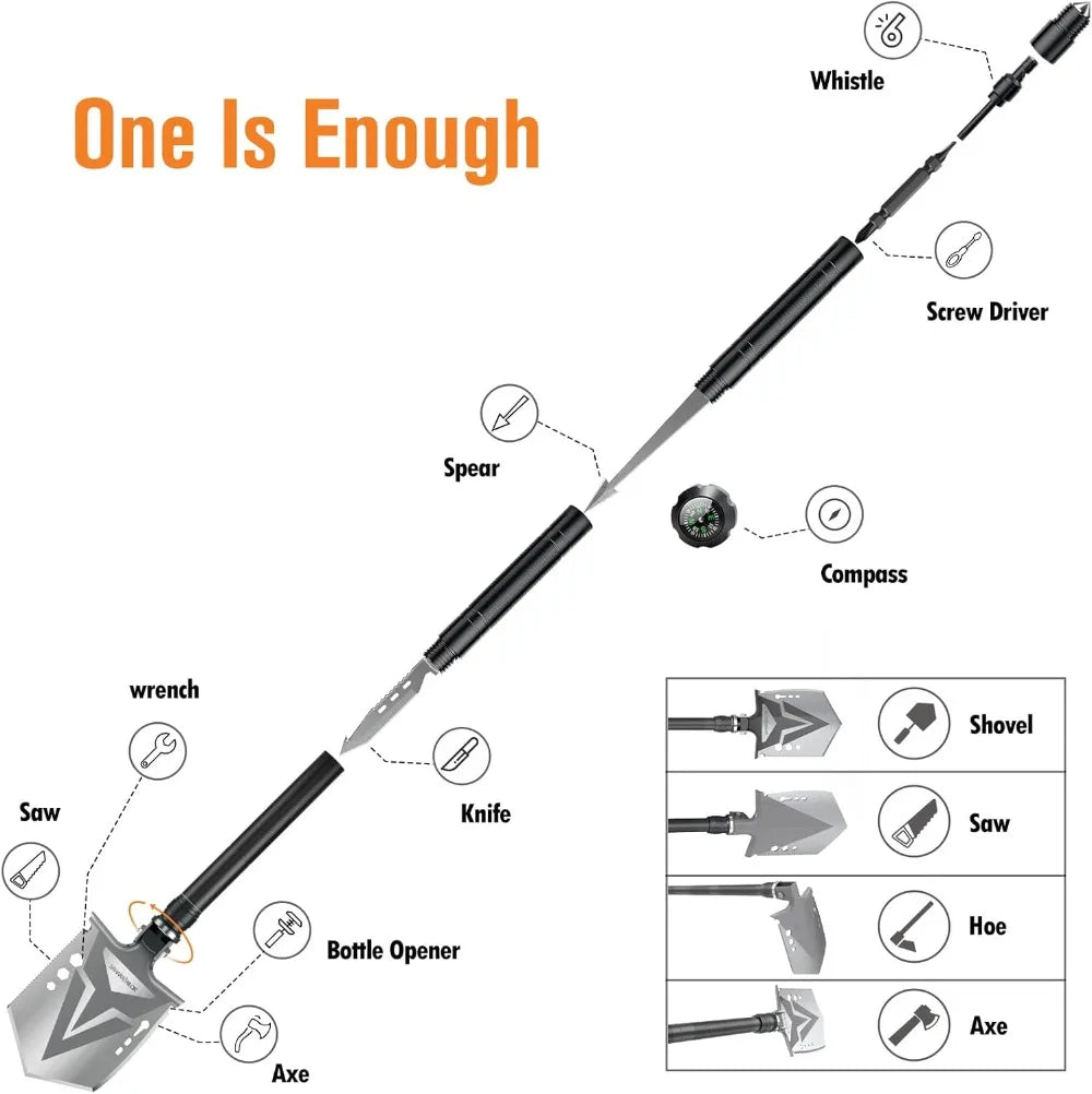 Survival Axe, Camping Folding Shovel