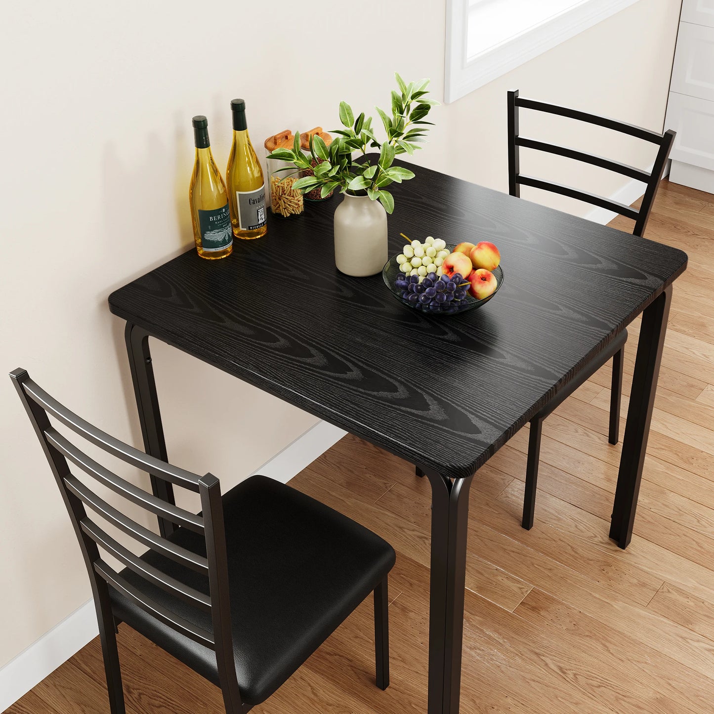 3-Piece Modern Square Dining Table Set for 2