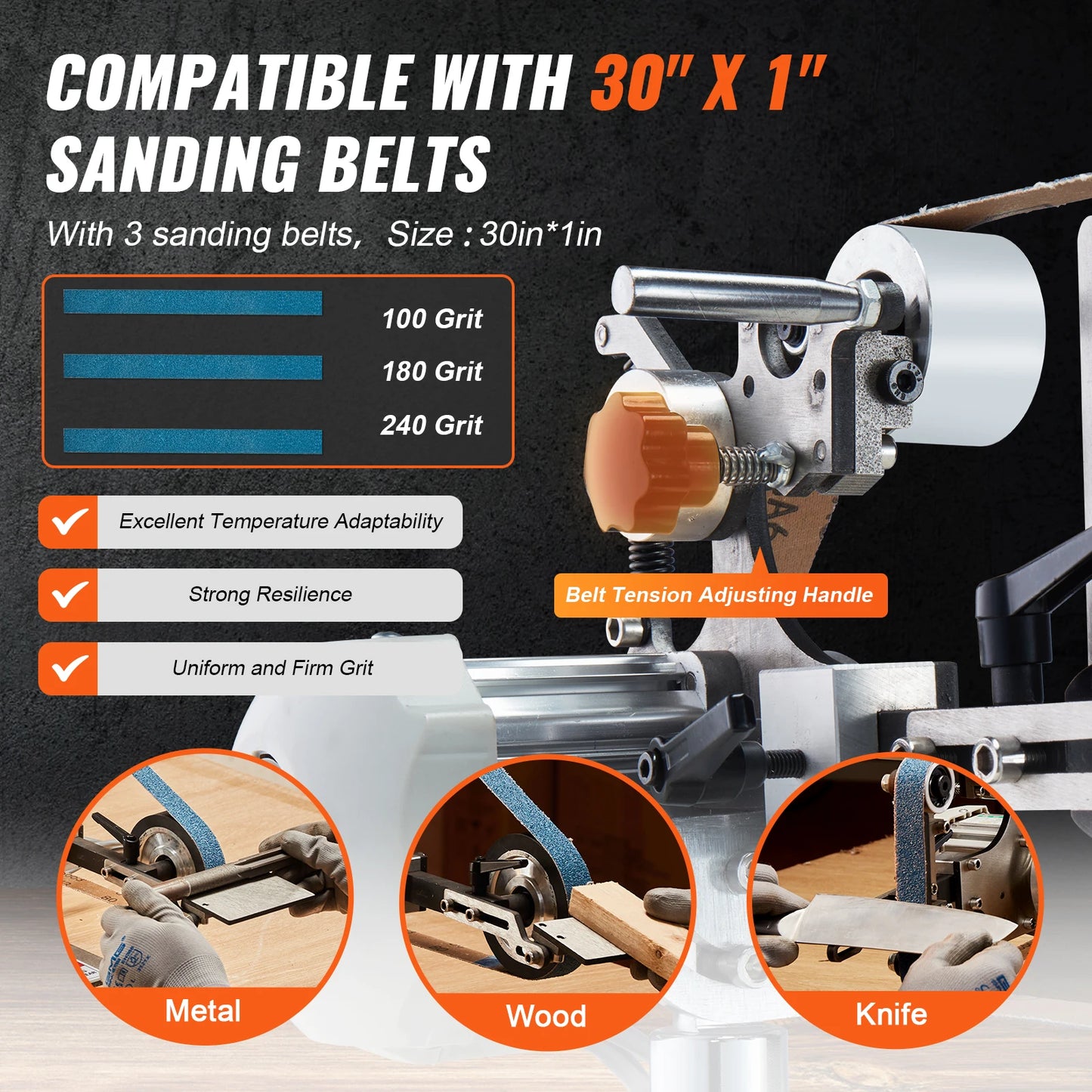 Belt Grinder Sander W/VFD 550W