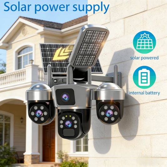 Solar 3-Lens 6MP WiFi Security Camera