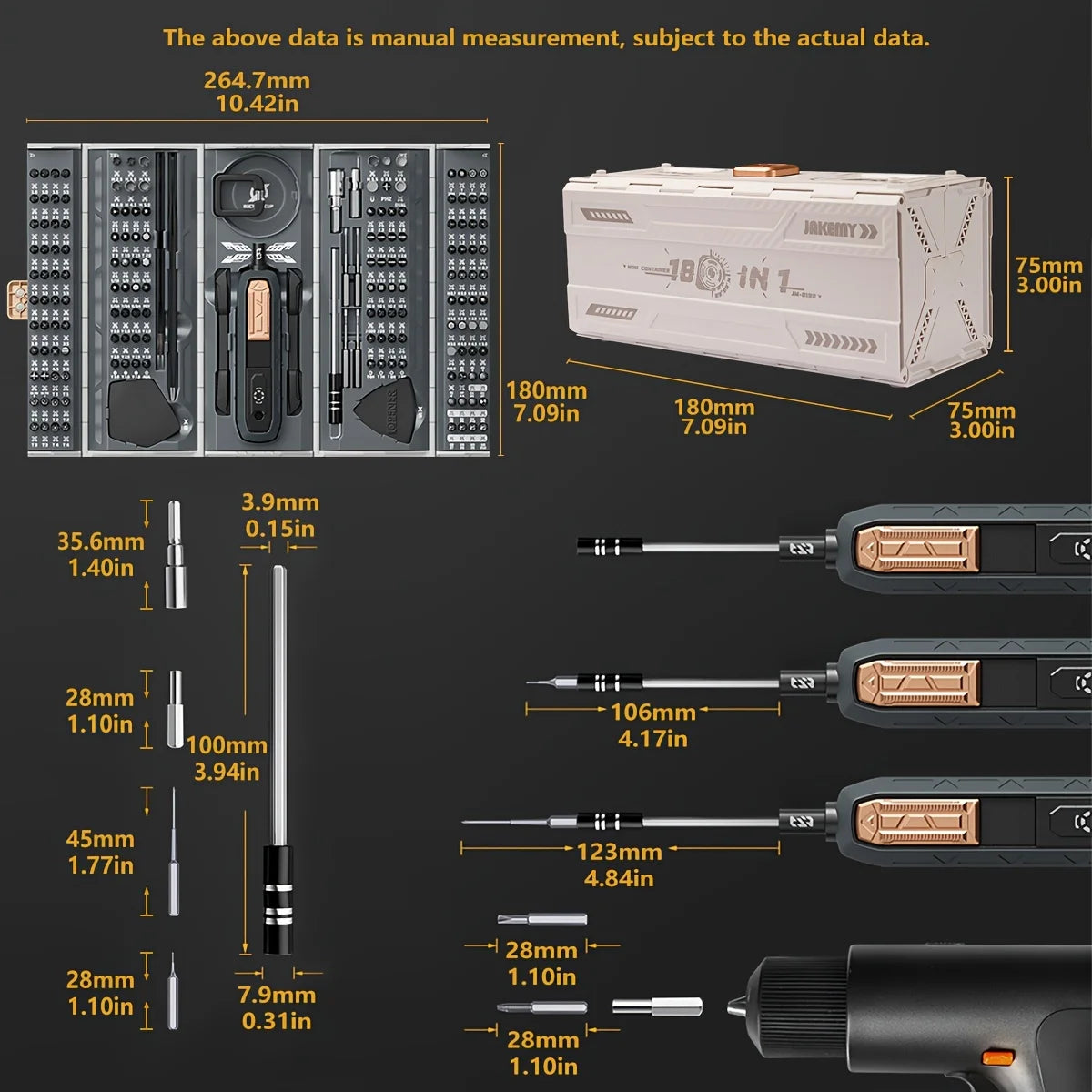 180 in 1 Precision Screwdriver Set Magnetic