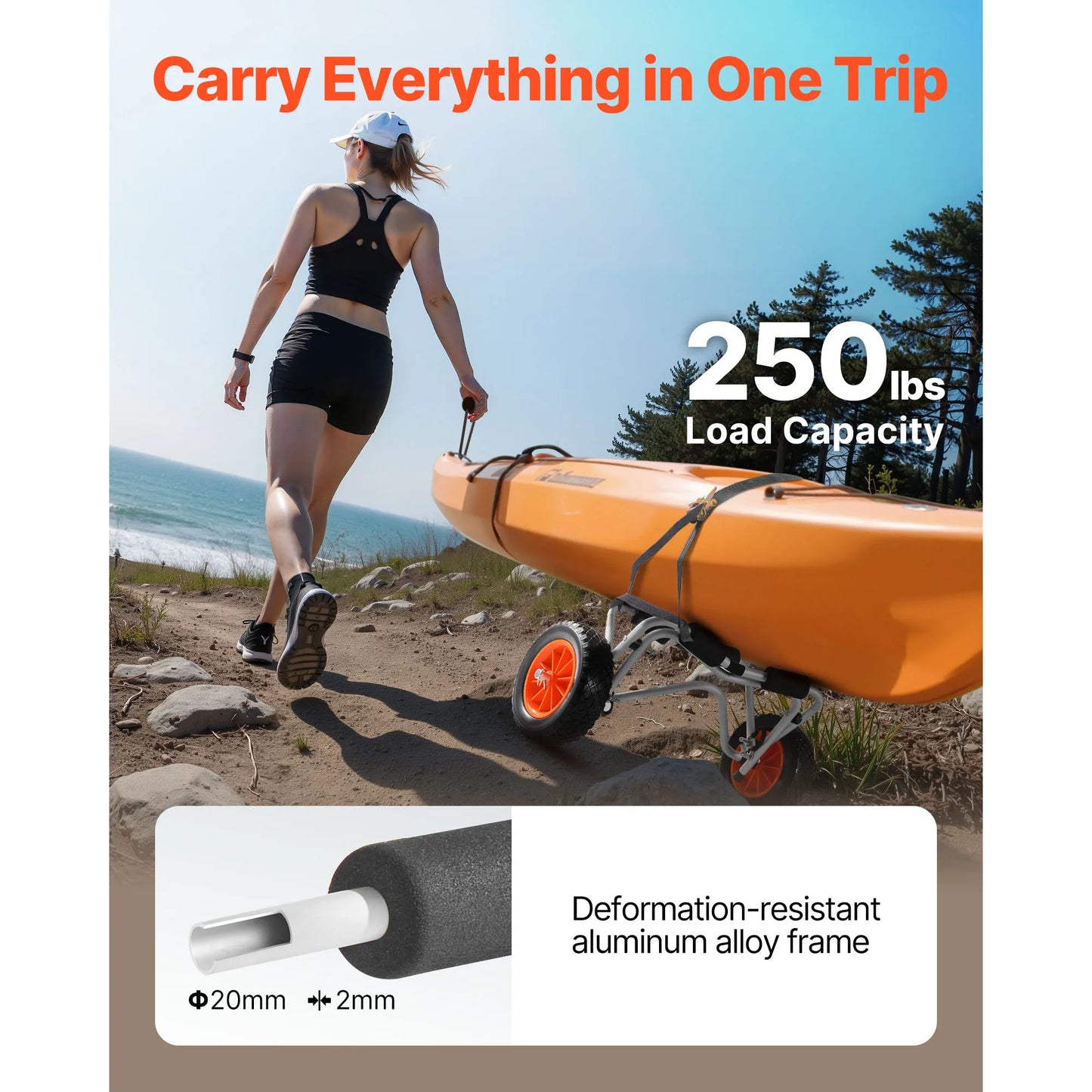 250 lbs Kayak Cart Foldable