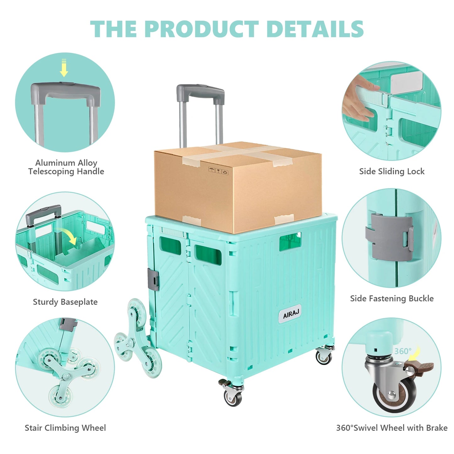 Foldable shopping cart with wheels