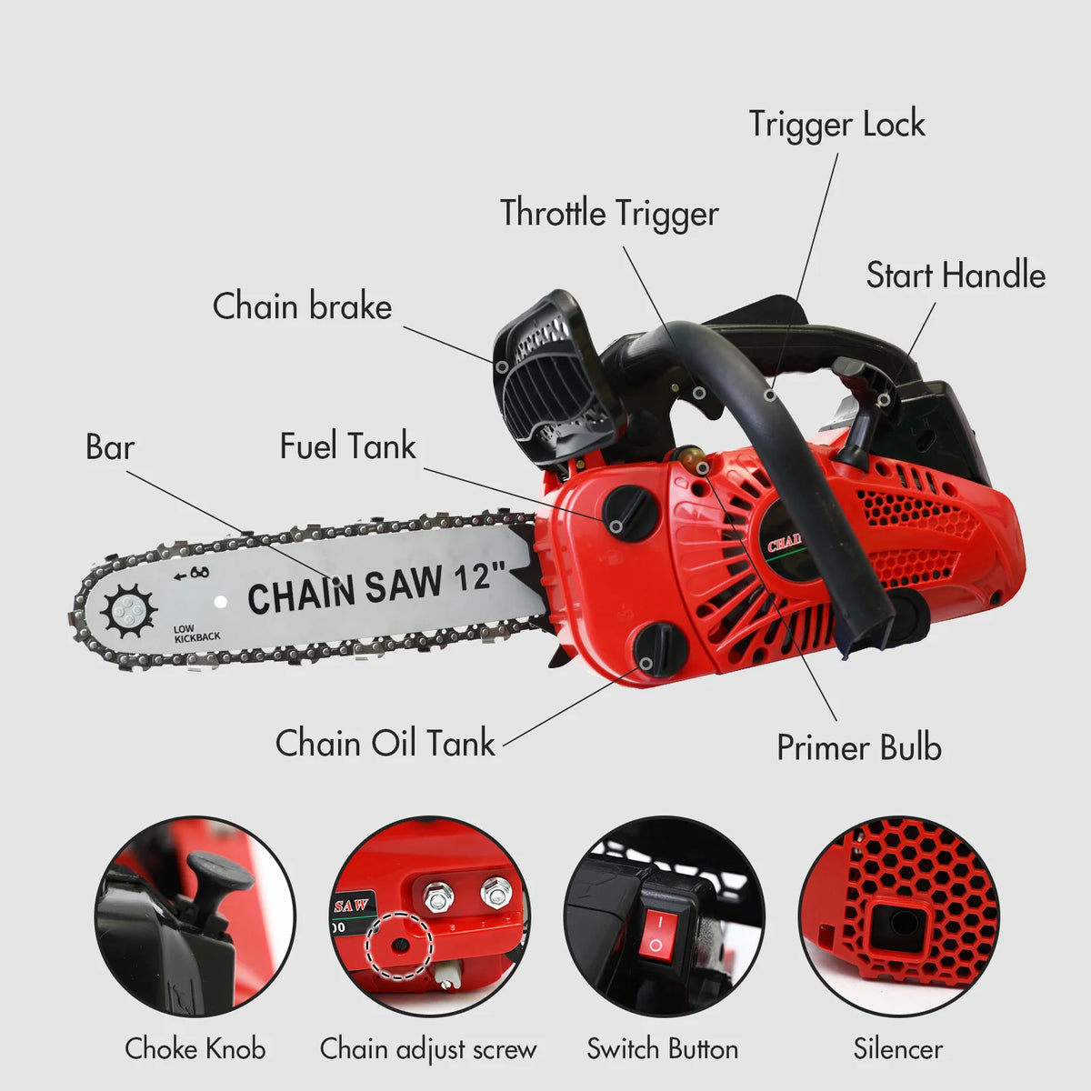 Chain Saw Gasoline 12 Inch
