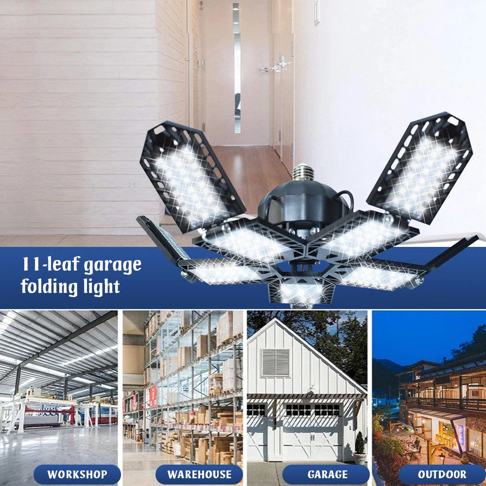 10-Leaf Deformable Garage Light  180W Equivalent
