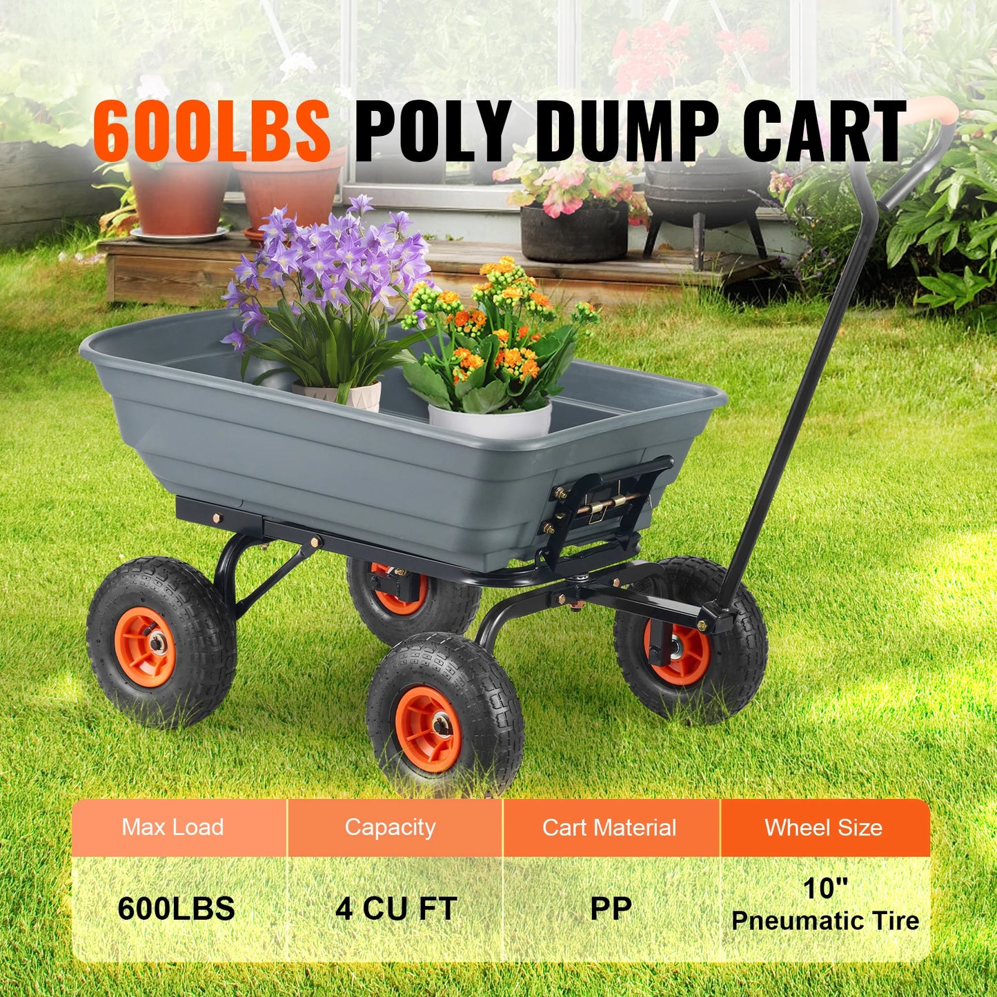 Poly Garden Dump Cart