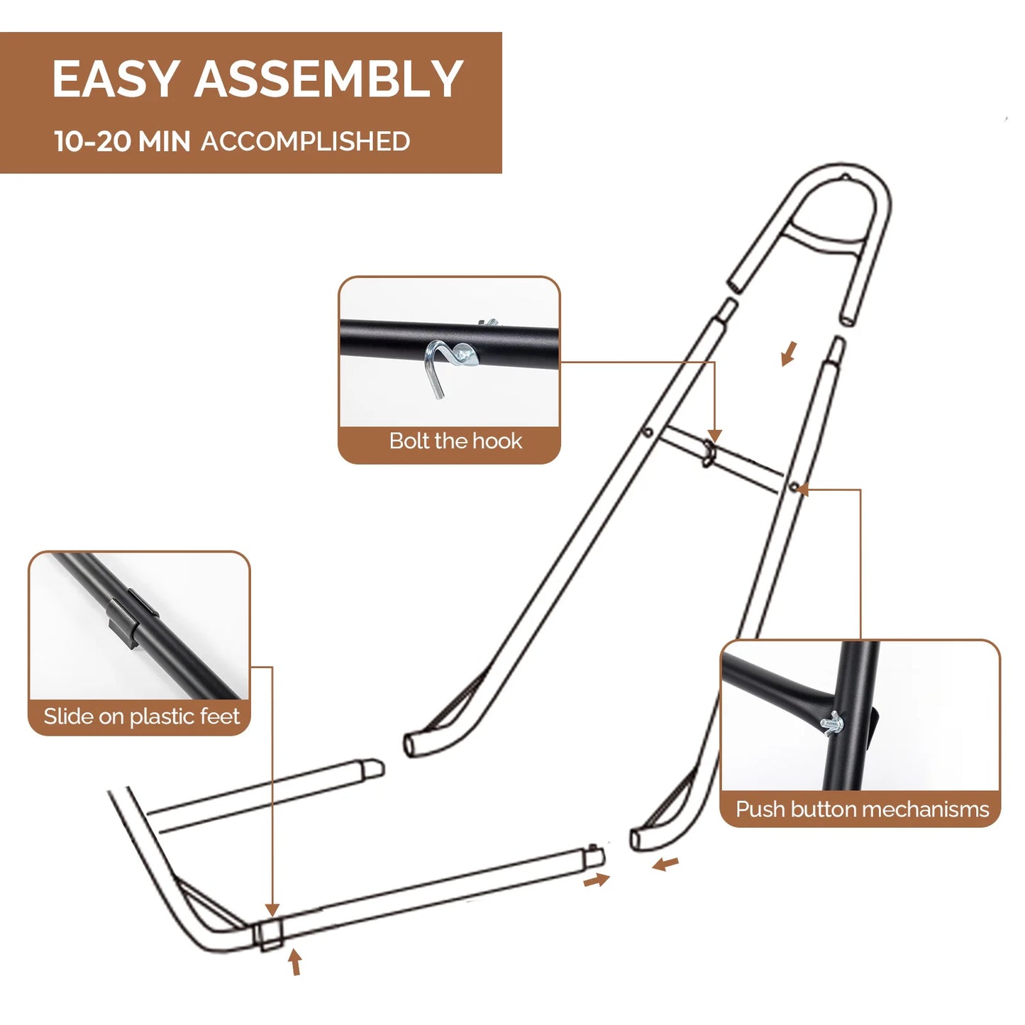 Double-Barrel Hammock Stand Only