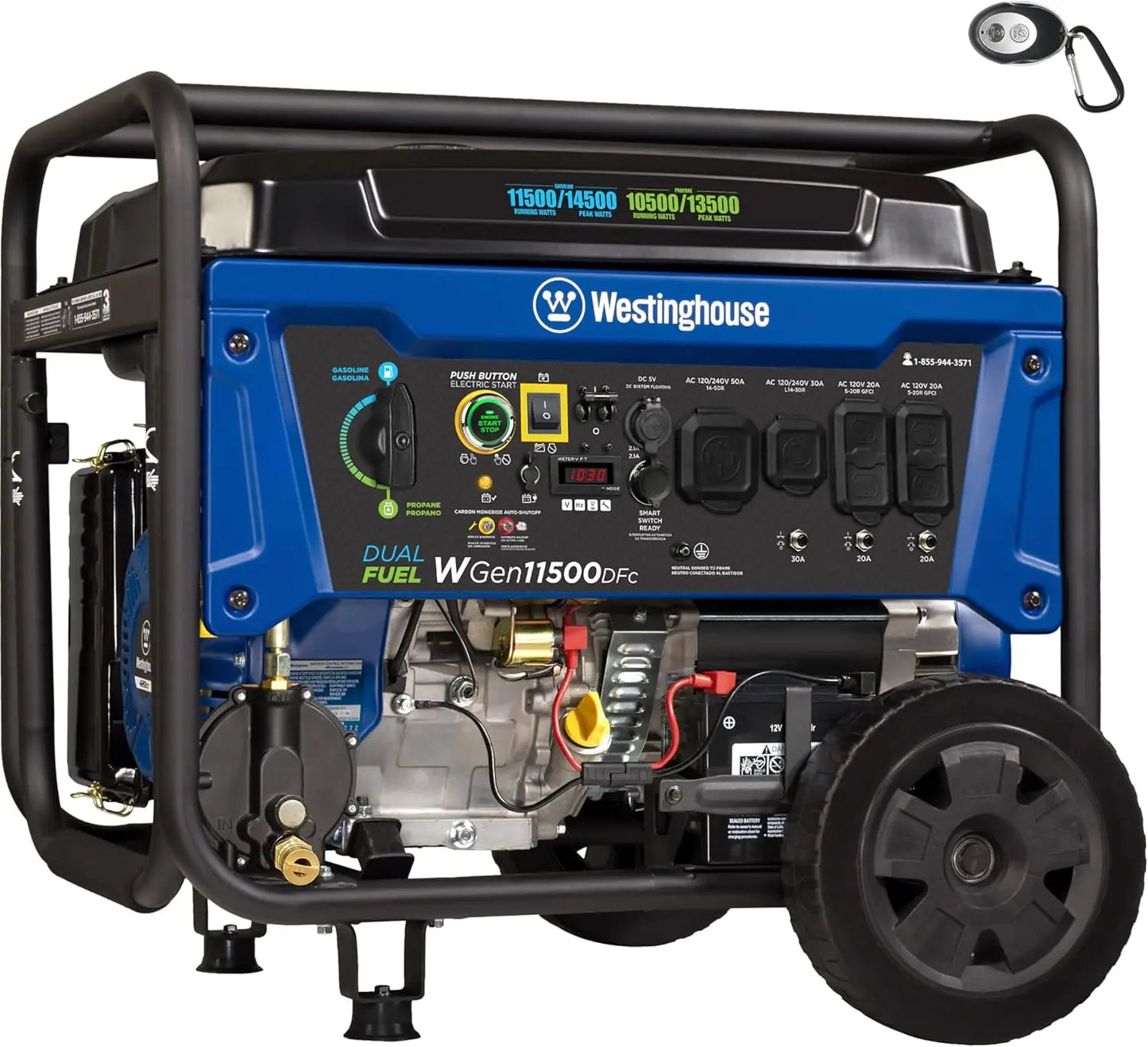 Dual Fuel Portable Generator, 14500 Peak Watts,