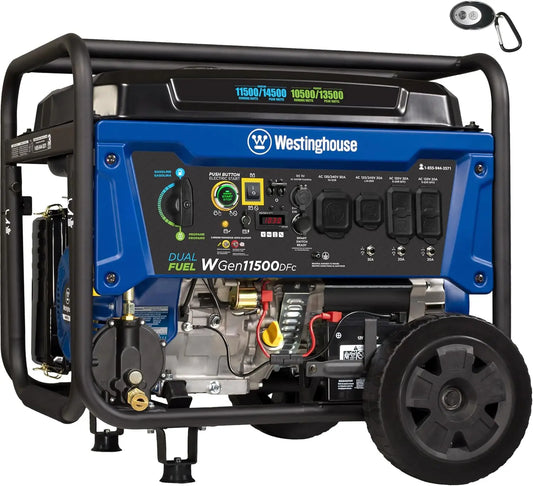 Dual Fuel Portable Generator, 14500 Peak Watts,