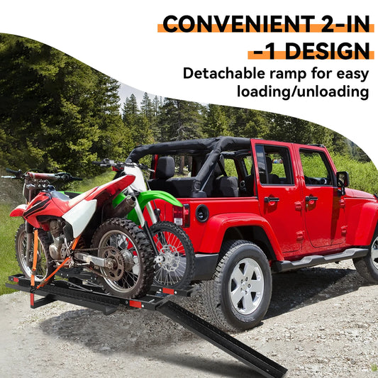 Heavy Carrier for 2 Ebikes Hitch Mount with Ramp