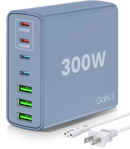 USB C Fast Charger 300 Watt: 7 Port
