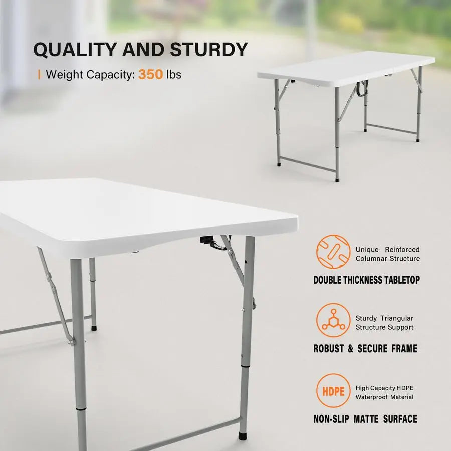 4 FT Plastic Folding Camping Table