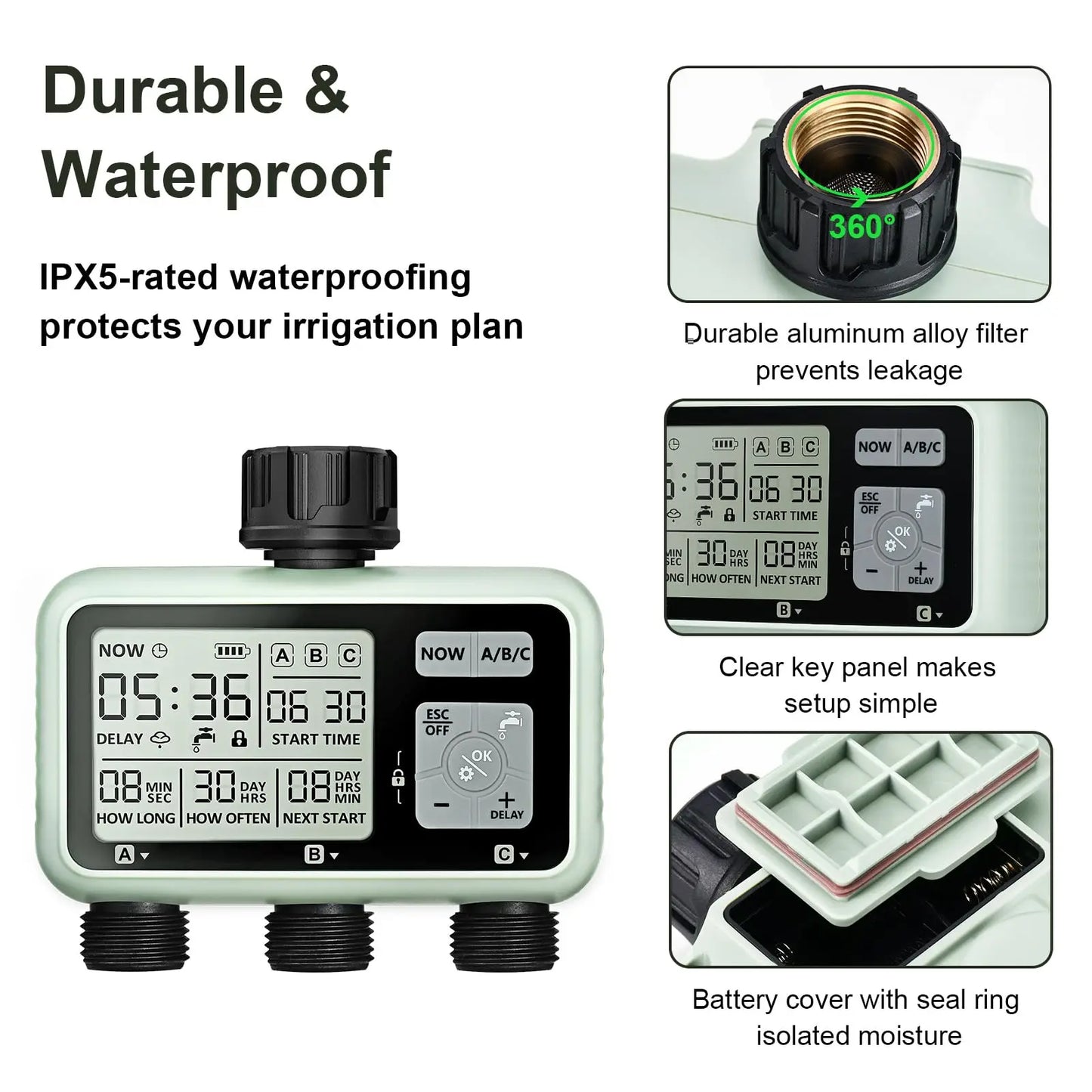 3 Outlets Garden Water Irrigation Timer