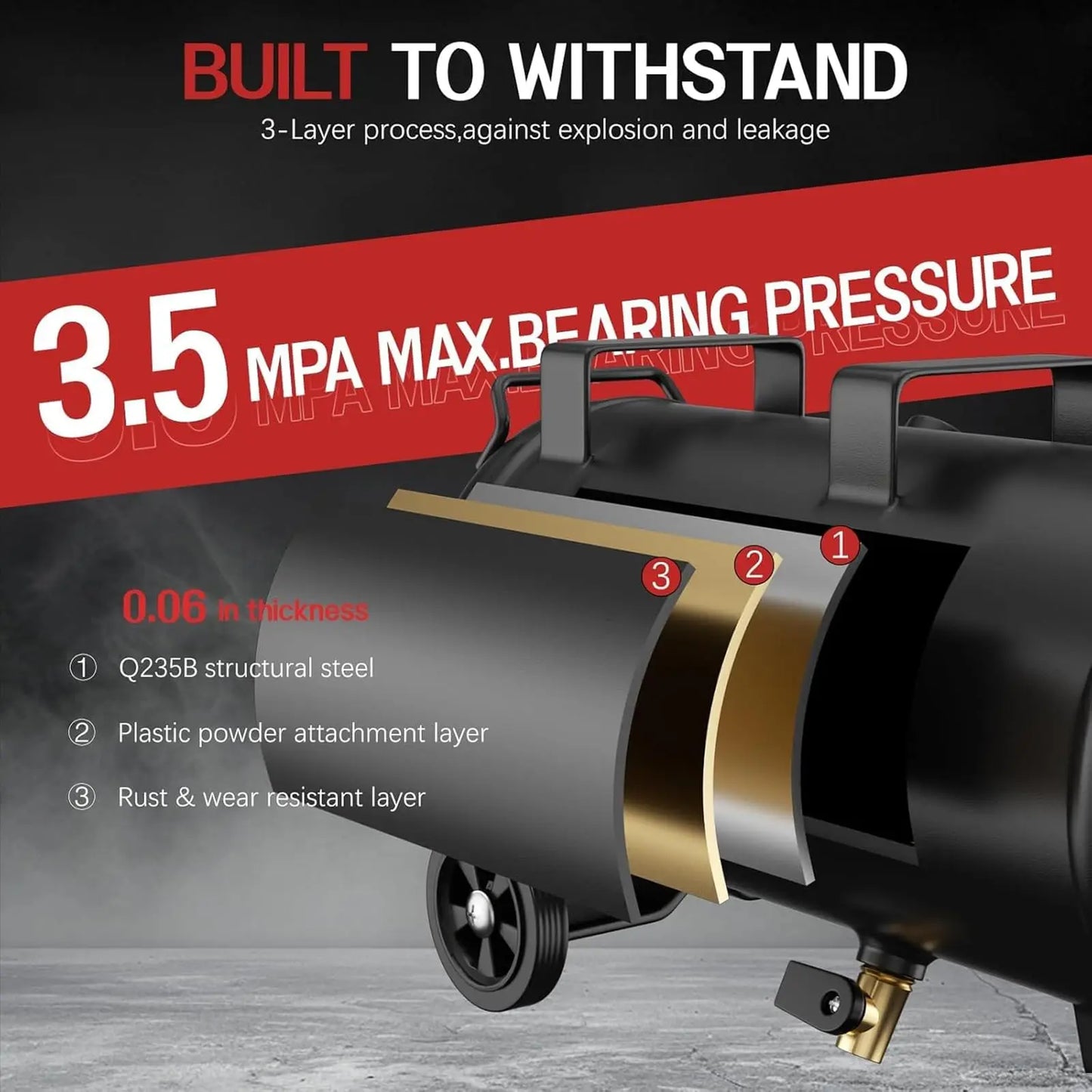 8 Gallon Air Compressor, 1.5HP , 110V/60hz