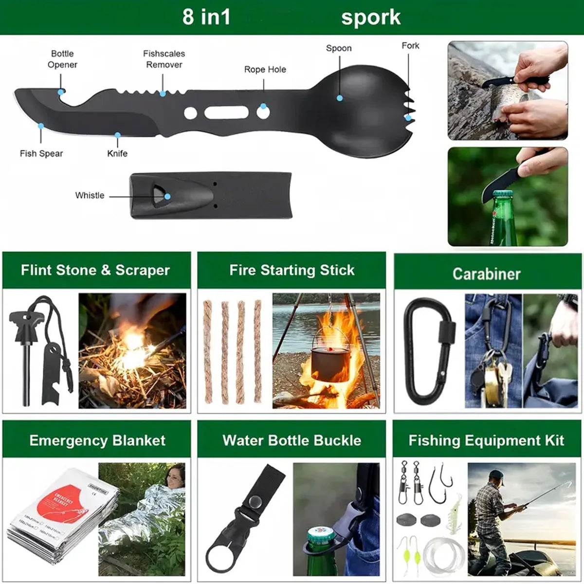Camping Emergency Equipment Survival Set