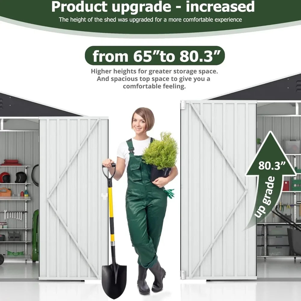 Outdoor Storage Shed, Lockable doors