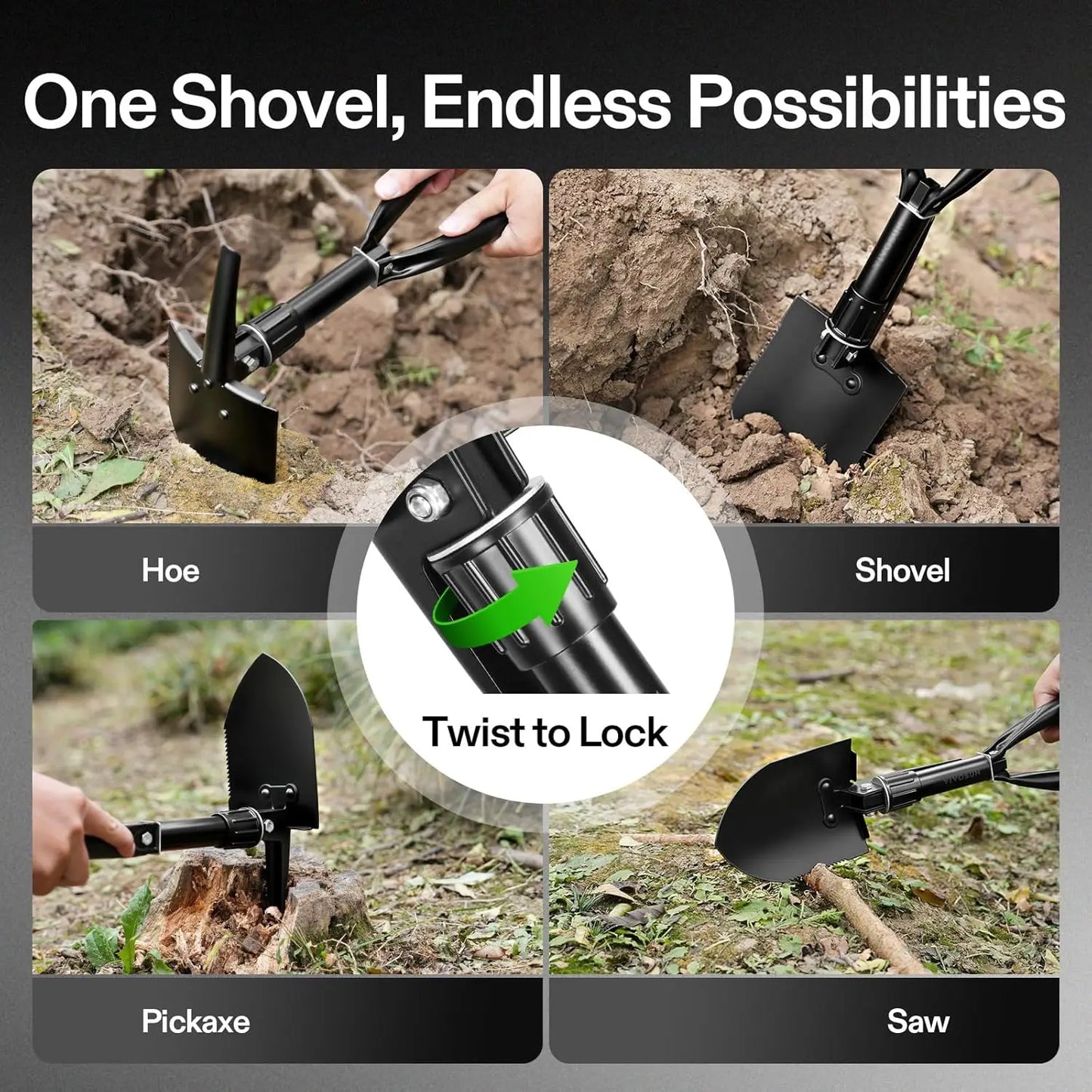 Folding Camping Shovel, 18''