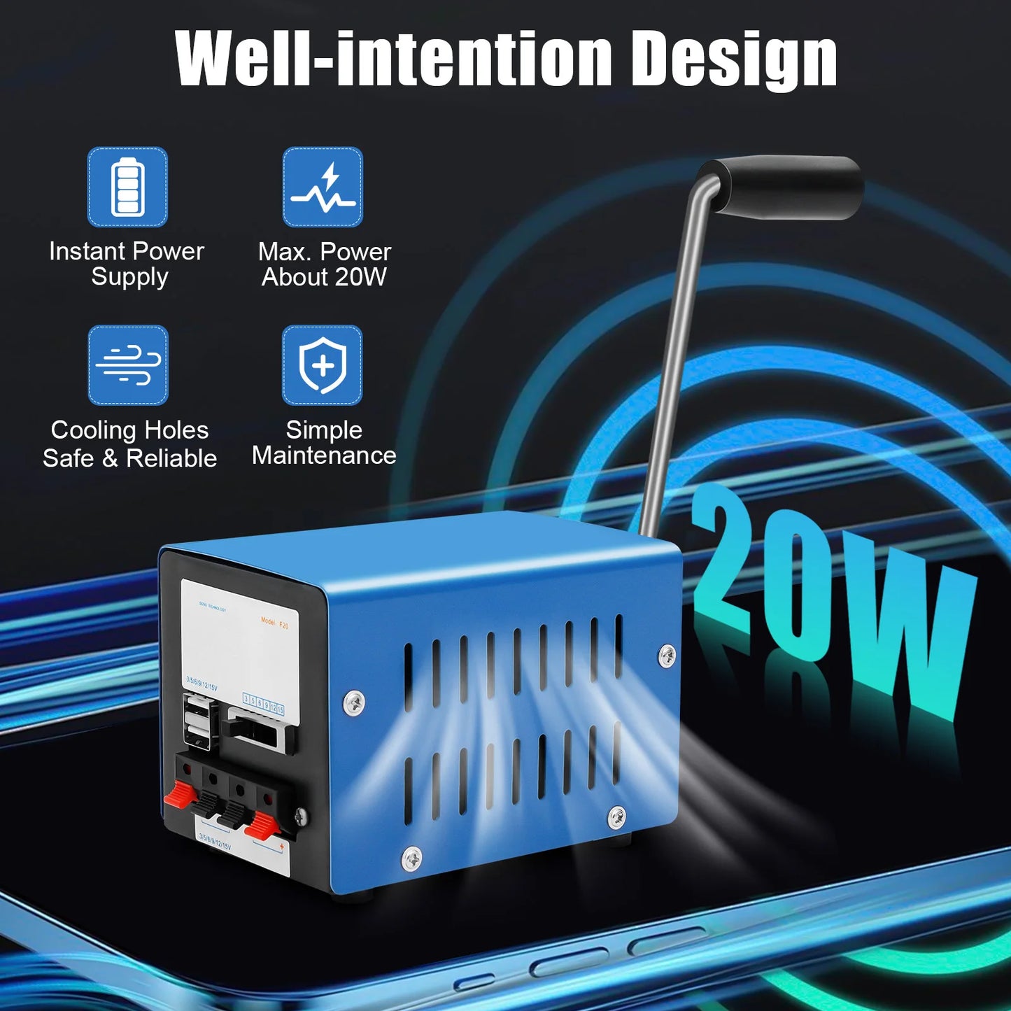 Hand Crank Generator 20W
