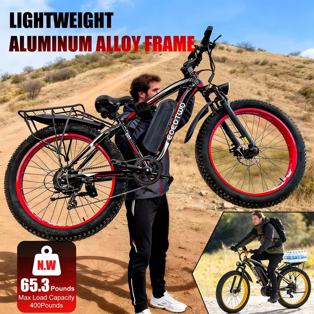 1500W Electric Bike 48V 15Ah Battery 26"