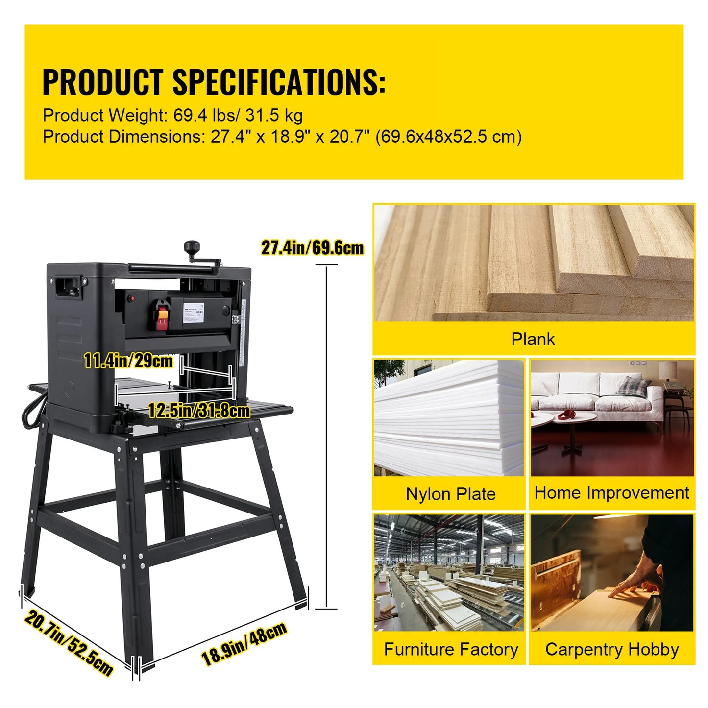 Electric Planer With Stand & Dust Exhaust