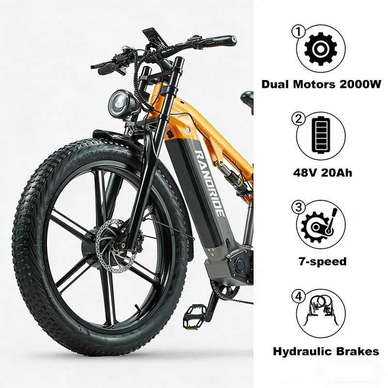 2000W Dual Motor All-Terrain E-Bike 48V