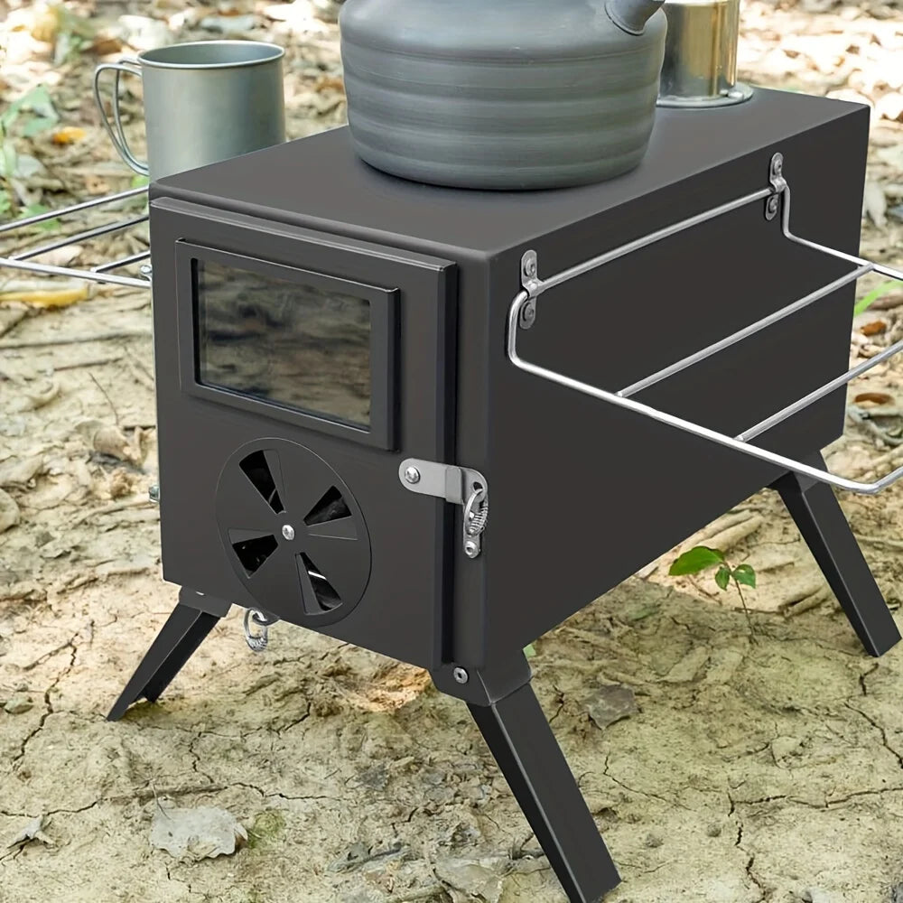 Portable Wood Burning Stove with Chimney Pipe