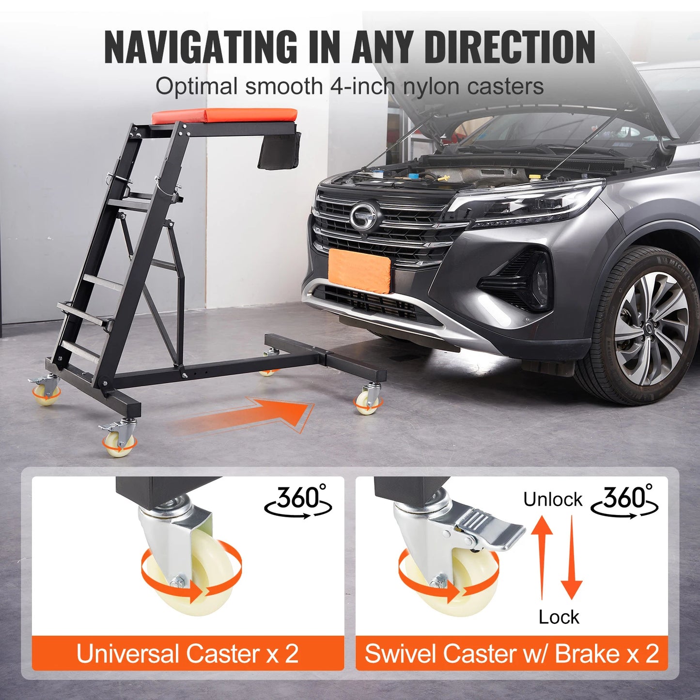 Top Automotive  Engine Creeper with Adjustable Height