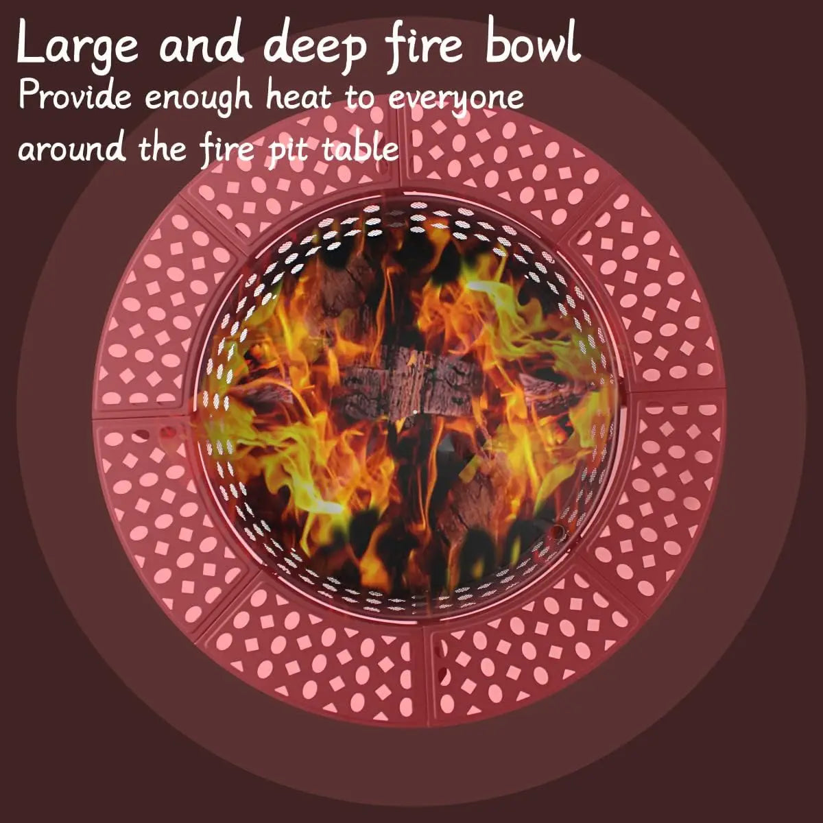 36 Inch Fire Pit with 2 Grills, Wood Burning