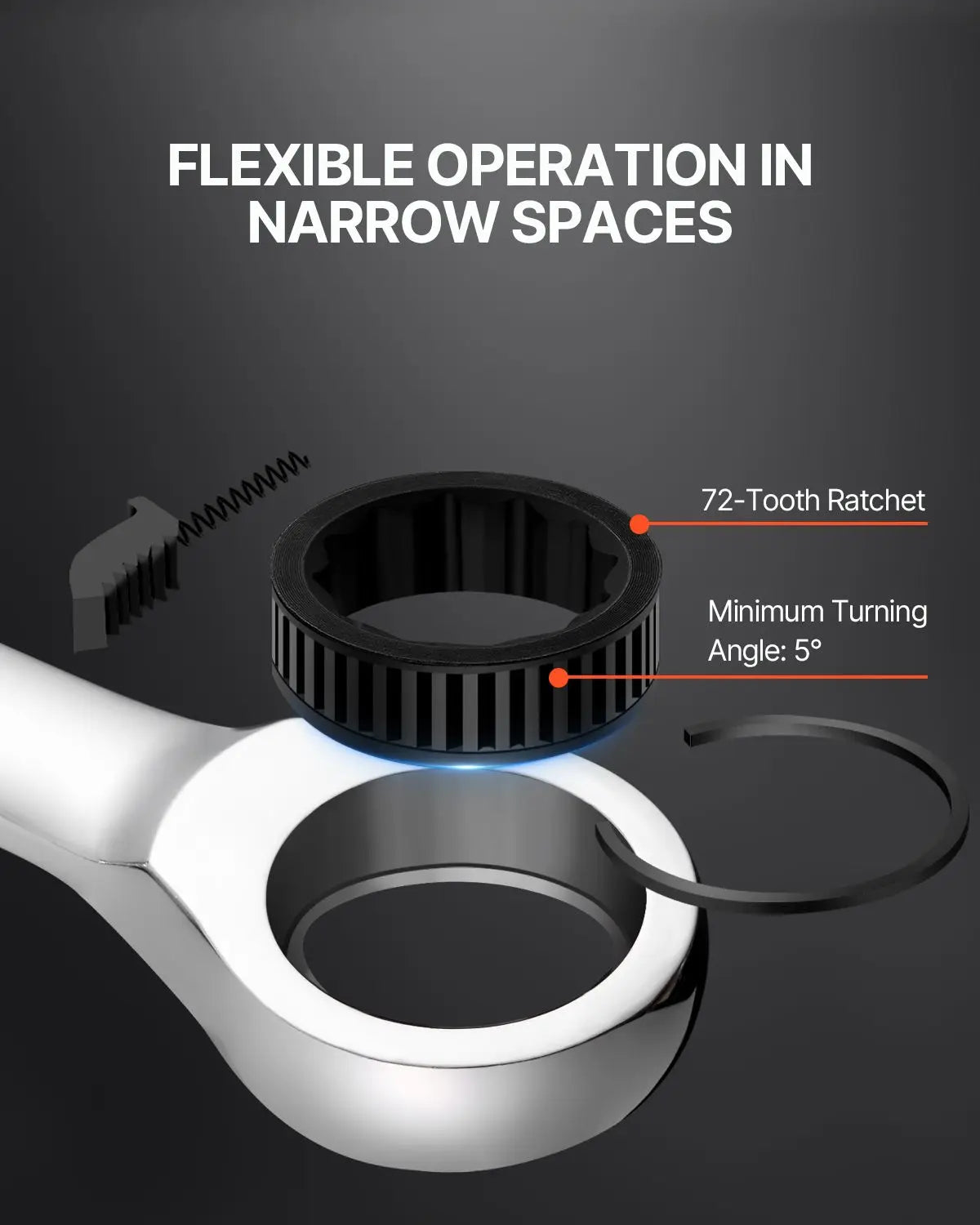 Combination Wrench Set, 8-Piece Ratcheting Metric