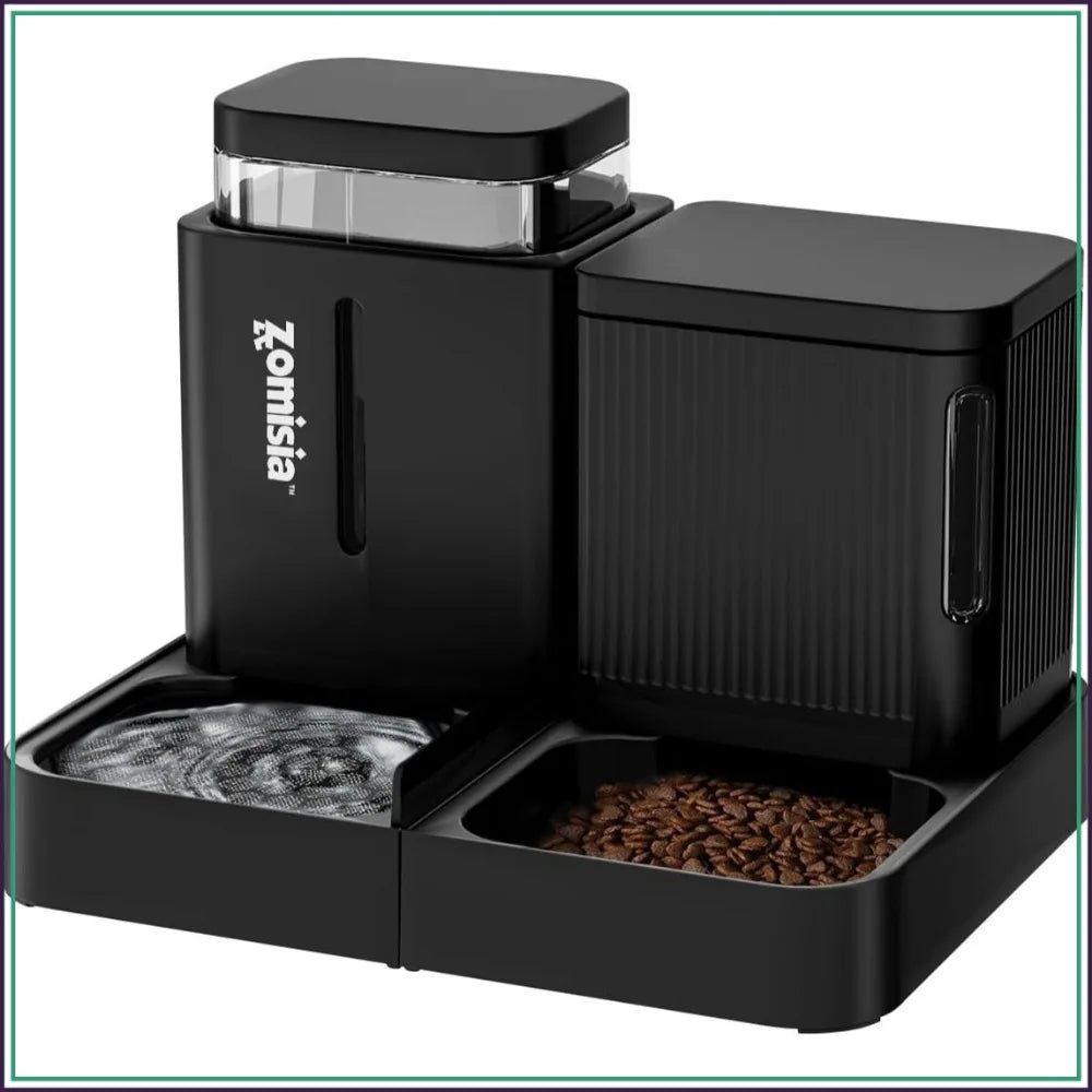2-in-1 Automatic Cat Feeder & Water Dispenser Set, Gravity Feed