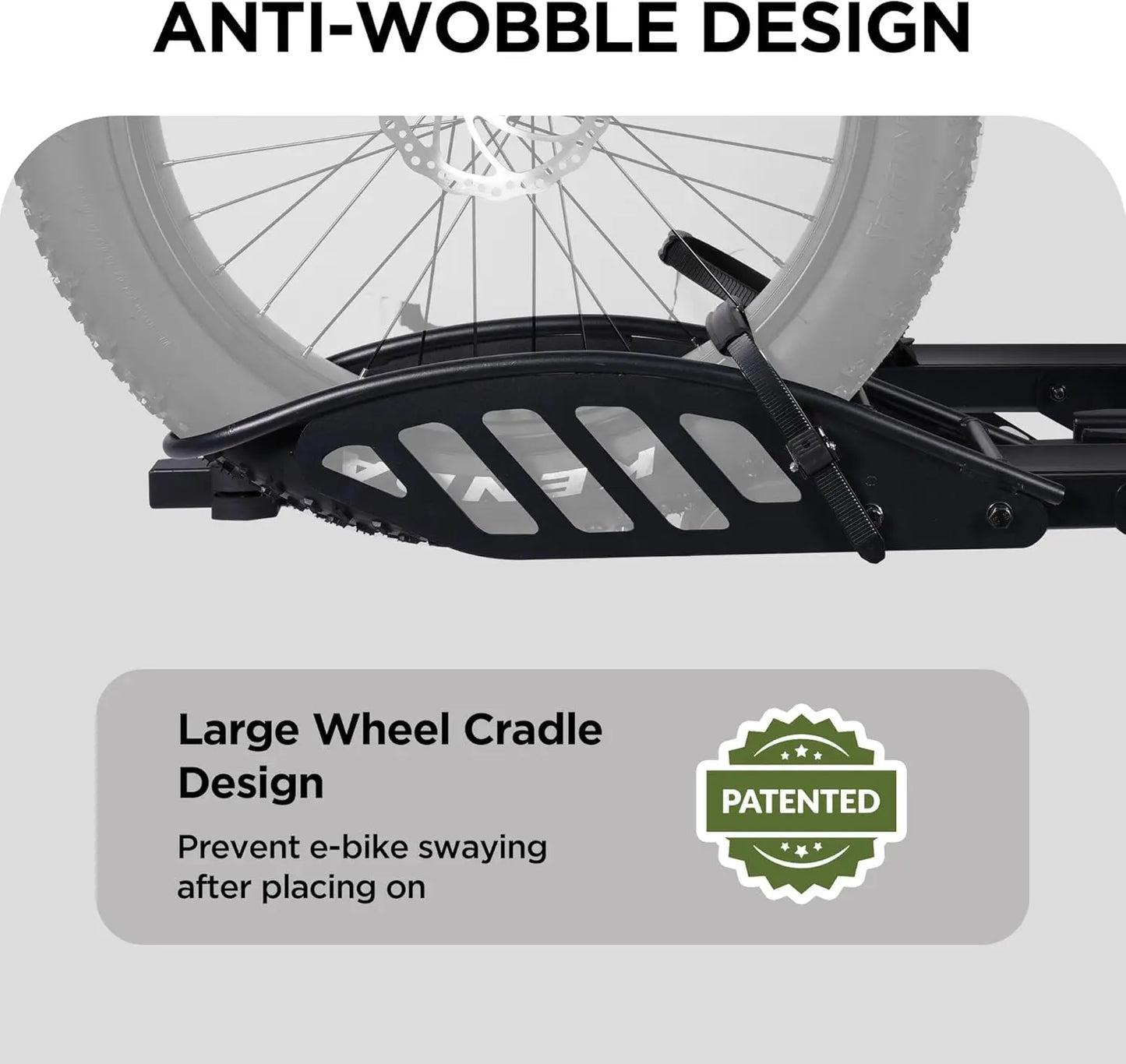 Hitch Mount fits E-Bike with Up to 5-inch Fat Tire Carrier Rack