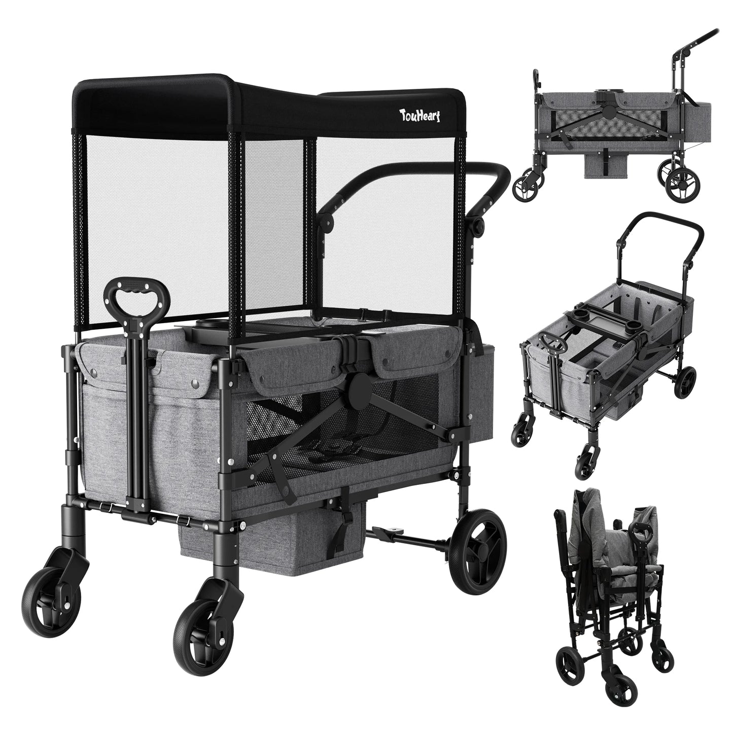 2 Seat Wagon Stroller For 2 Kids