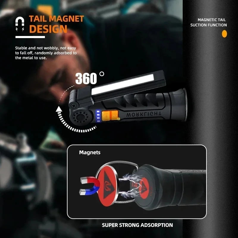 Folding Work Light Rechargeable Magnetic