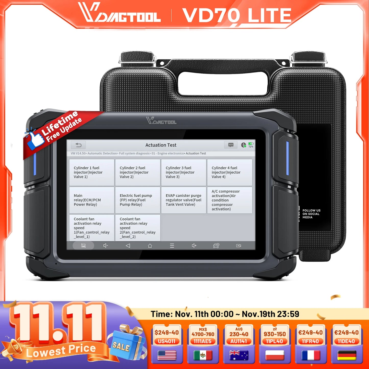 OBD2 Bi-Directional Car Diagnostic Tool Key Programmer