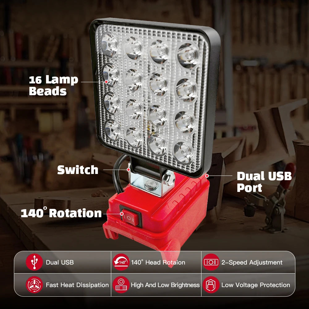 Camping LED Work Light, for Milwaukee