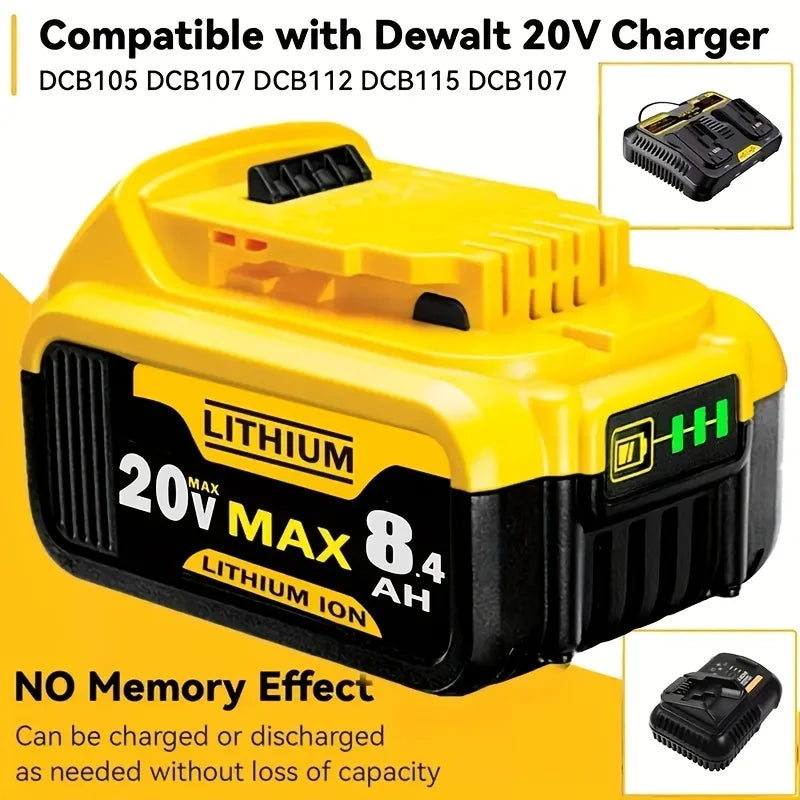 For Dewalt 20V 8.4Ah Battery