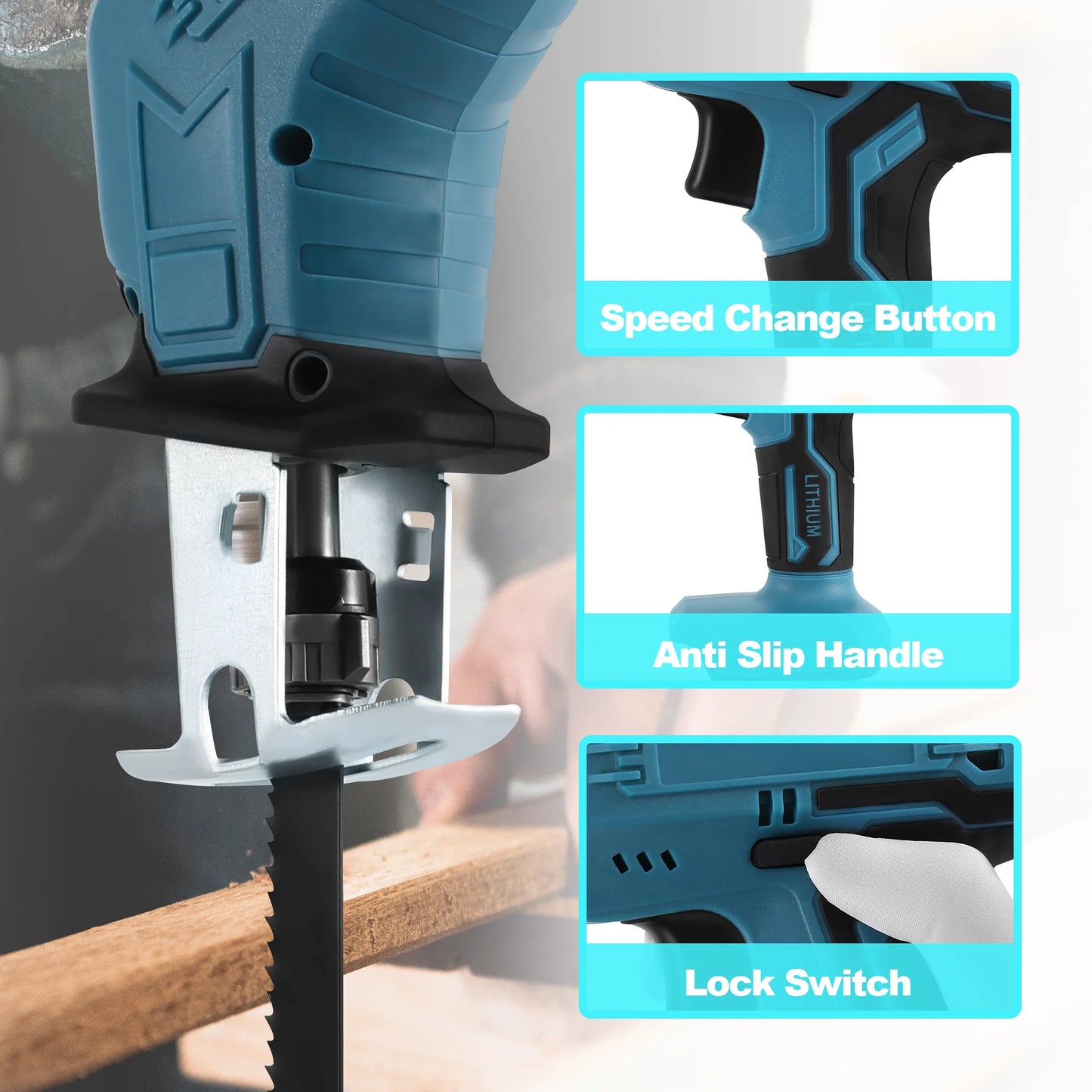 Makita compatible (not included) Cordless Reciprocating Saw