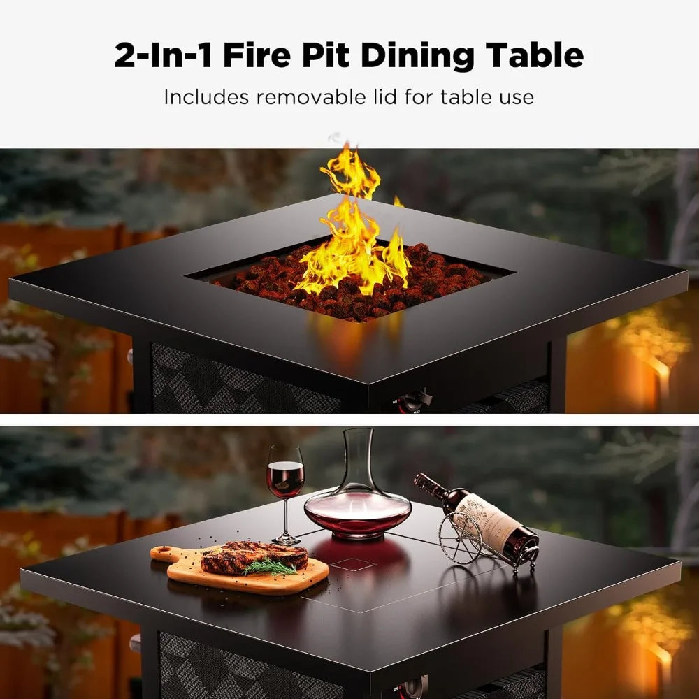 32 Inch Propane Fire Pit Table, 50000 BTU